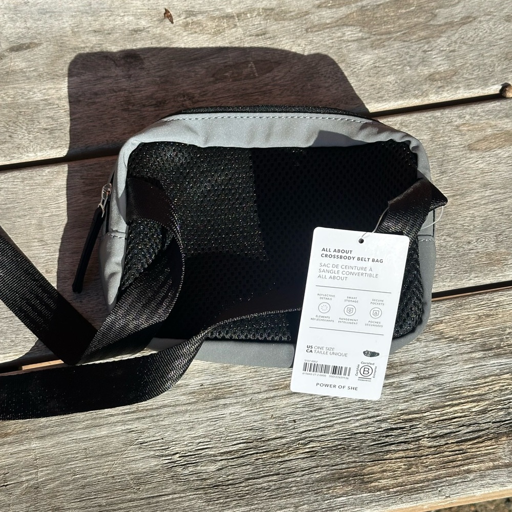 Gray Athleta crossbody belt bag, new with tags